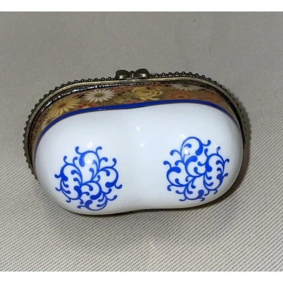 Heart Shaped Floral Flowers Trinket Box Hinged Retro Bohemian Vintage 3‎ Inch - Picture 3 of 7